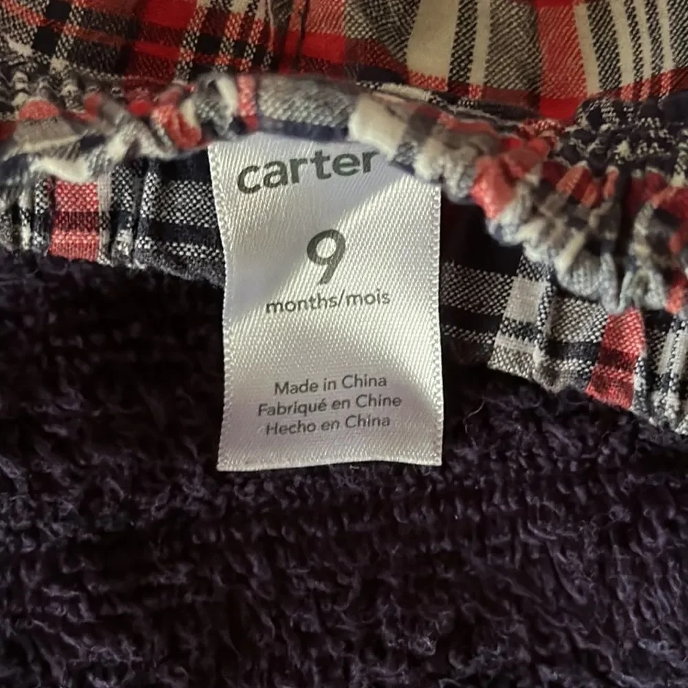 Carter’s Plaid Elastic Waist Shorts Size 9 Months Baby Toddler Comfortable